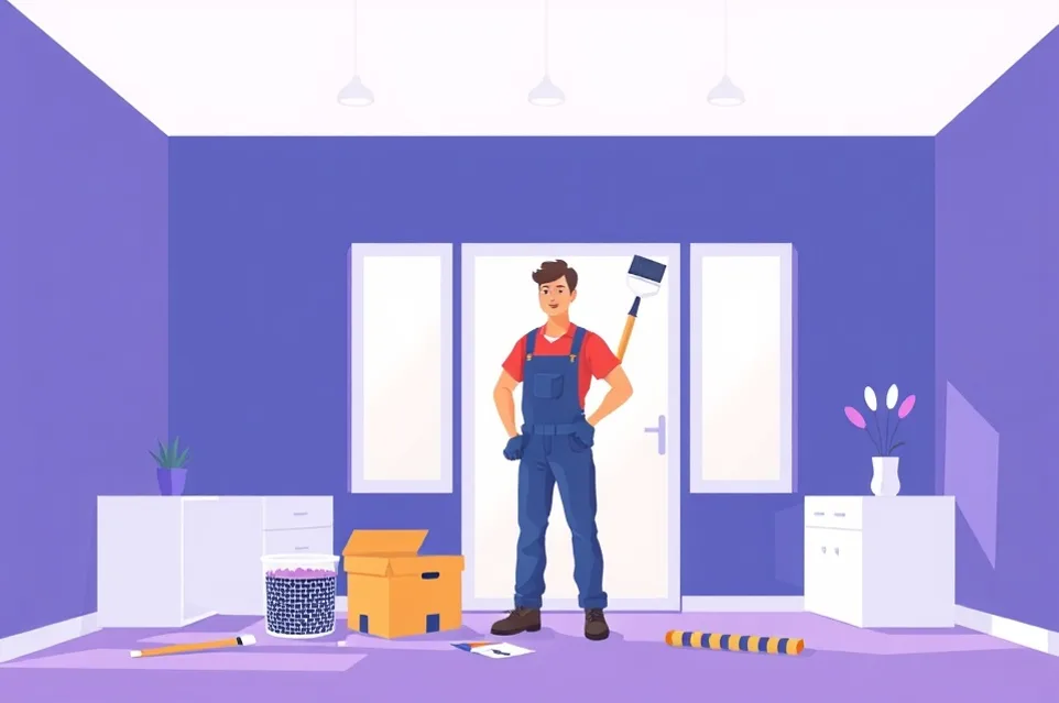 Intérieur rénové après travaux de peinture à Chassieu