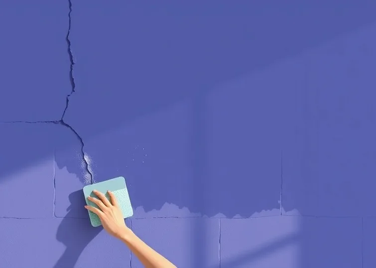 Ponçage et rebouchage des fissures avant mise en peinture